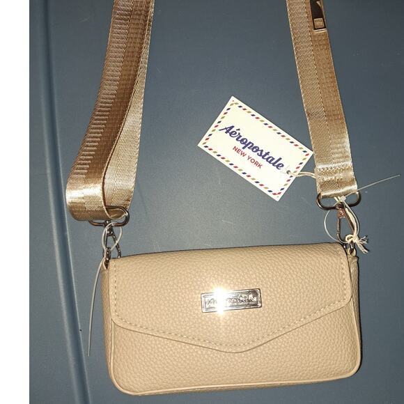 Ladies Taupe Aeropostale Crossbody Bag Purse with Coin Pouch - Picture 7 of 10